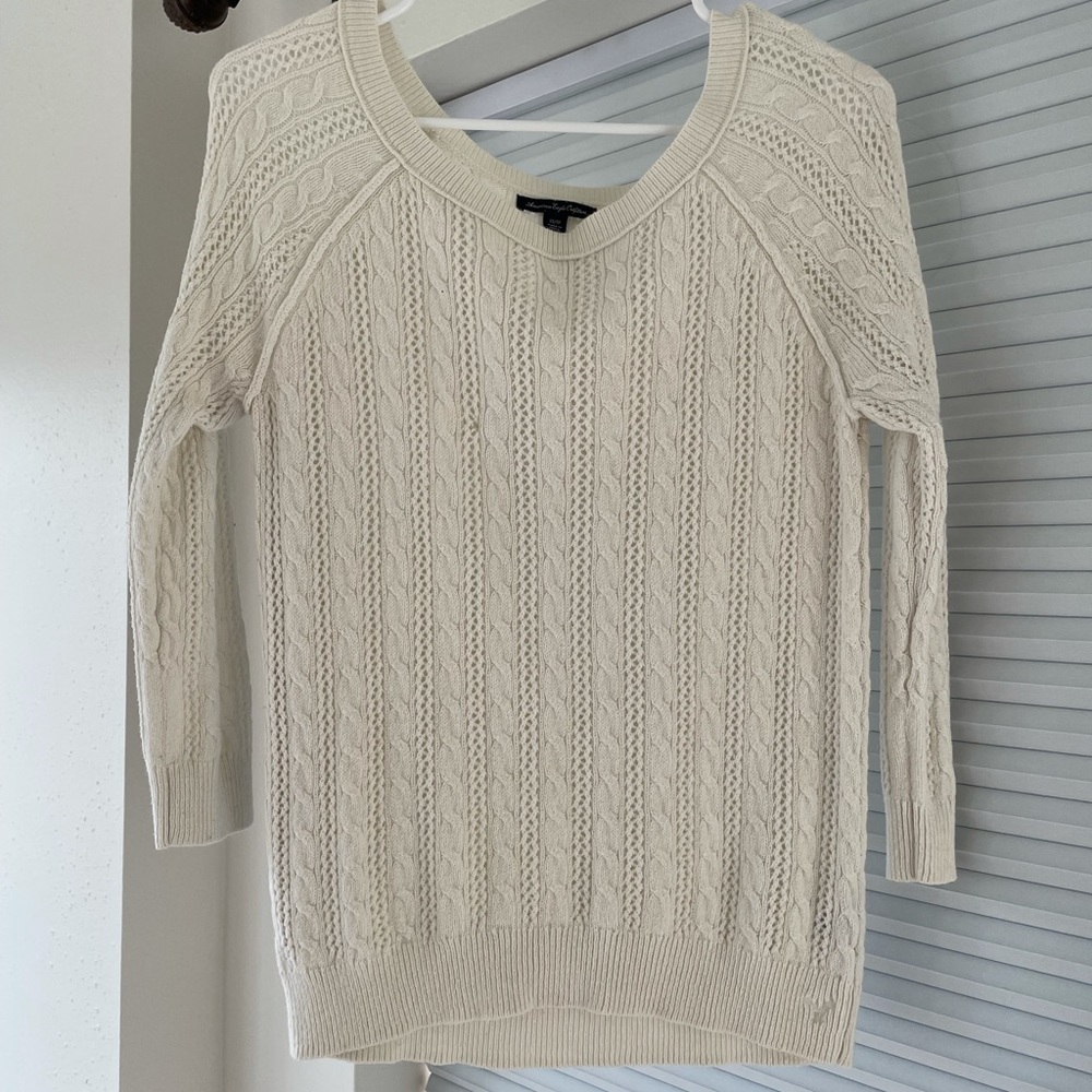 American Eagle cream sweater